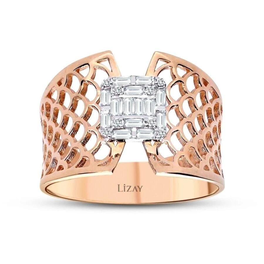 0.27 Karat Pırlanta Baget Modern Yüzük - 1