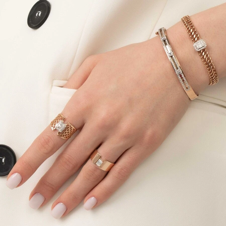 0.27 Karat Pırlanta Baget Modern Yüzük - 2