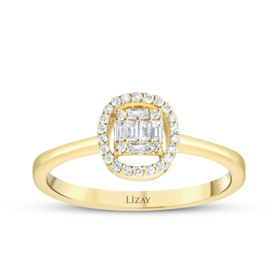 0.17 Karat Pırlanta Baget Yüzük - 1