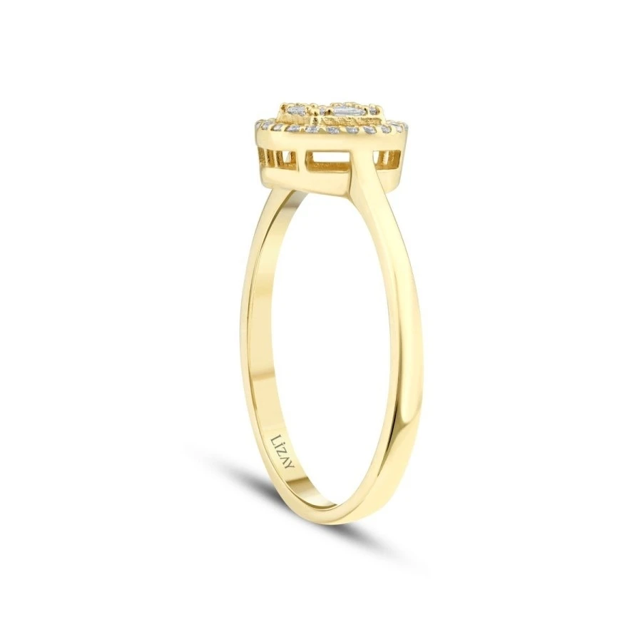 0.17 Karat Pırlanta Baget Yüzük - 2