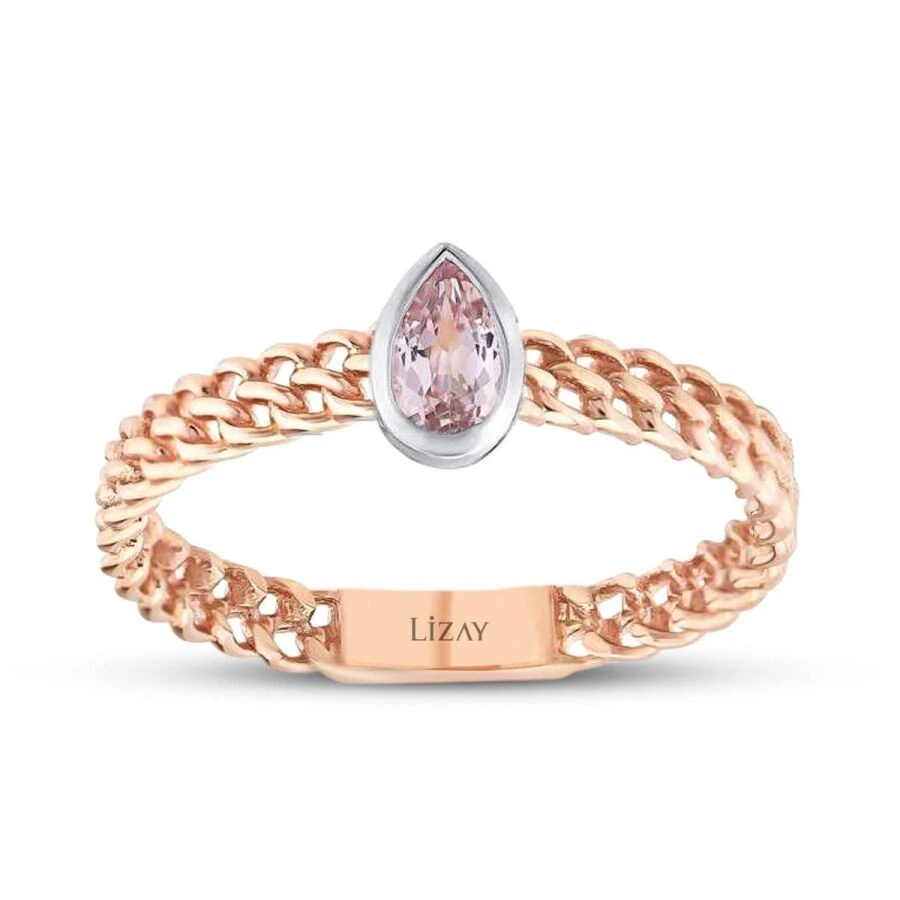 0.18 Karat Morganit Damla Yüzük - 1