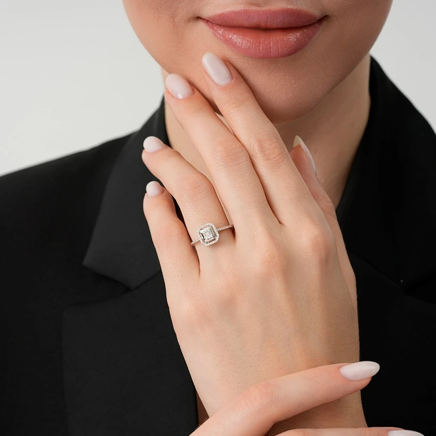 0.18 Karat Pırlanta Baget Yüzük - 3