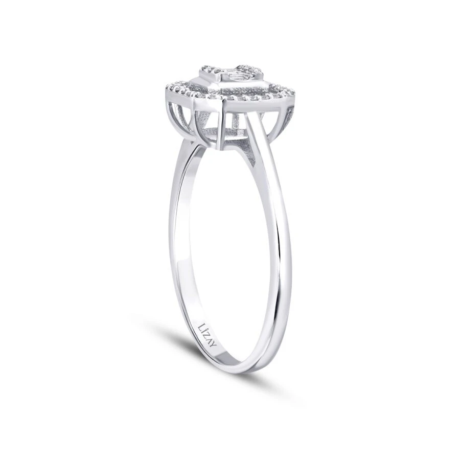 0.18 Karat Pırlanta Baget Yüzük - 2