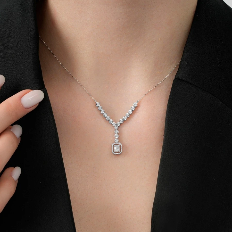 0.19 Karat Pırlanta Baget Gerdanlık - 3