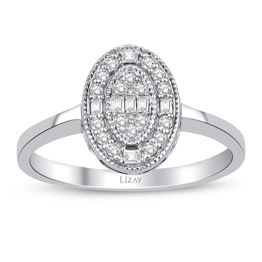 0.19 Karat Pırlanta Baget Yüzük - 1