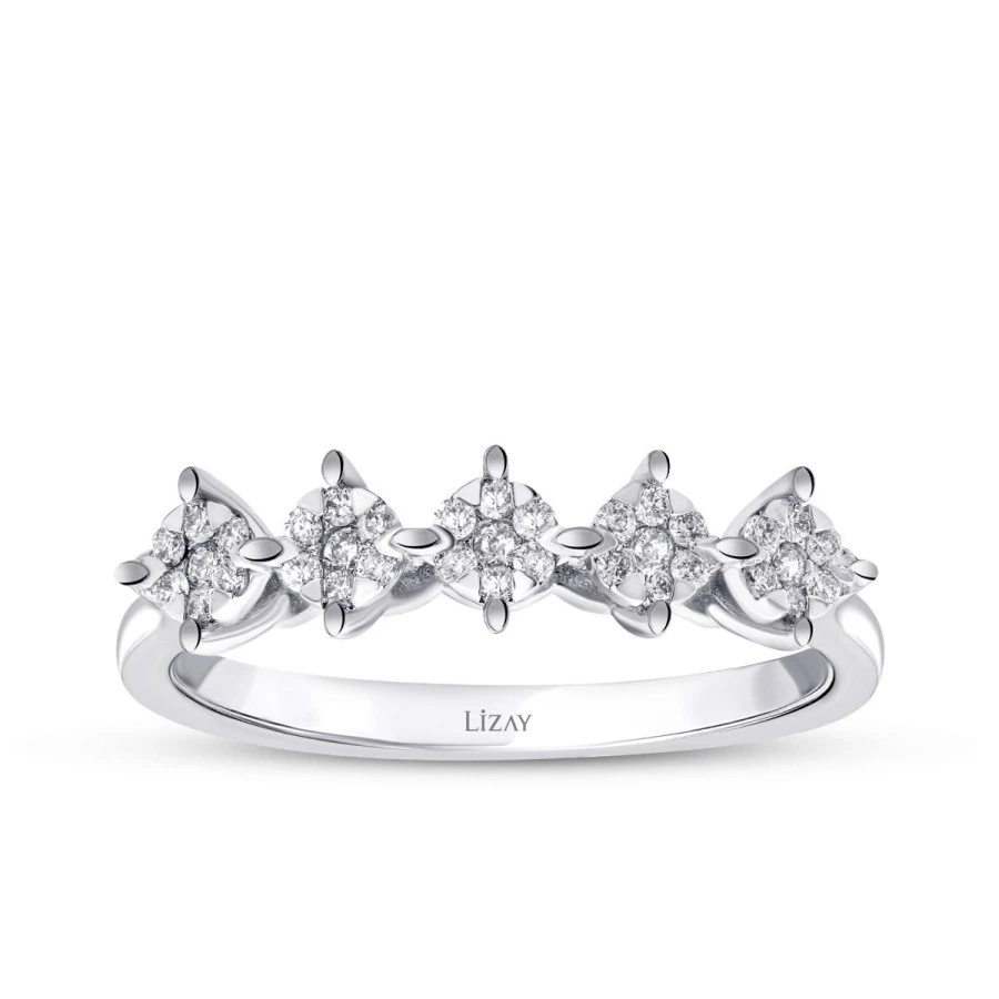 0.19 Karat Pırlanta Beştaş Yüzük - 1