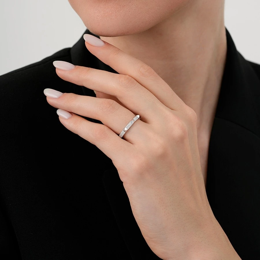 0.19 Karat Pırlanta Kare Modern Yüzük - 3