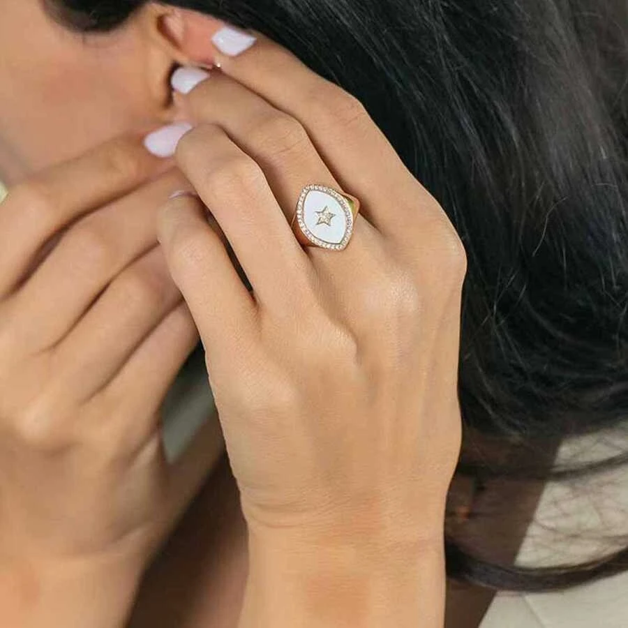 0.19 Karat Pırlanta Yıldız Trend Yüzük - 3