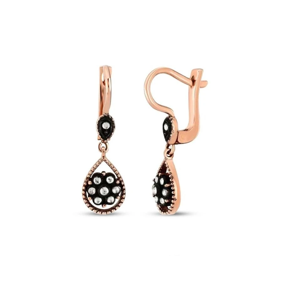 0.20 Karat Elmas Gül Küpe - 2