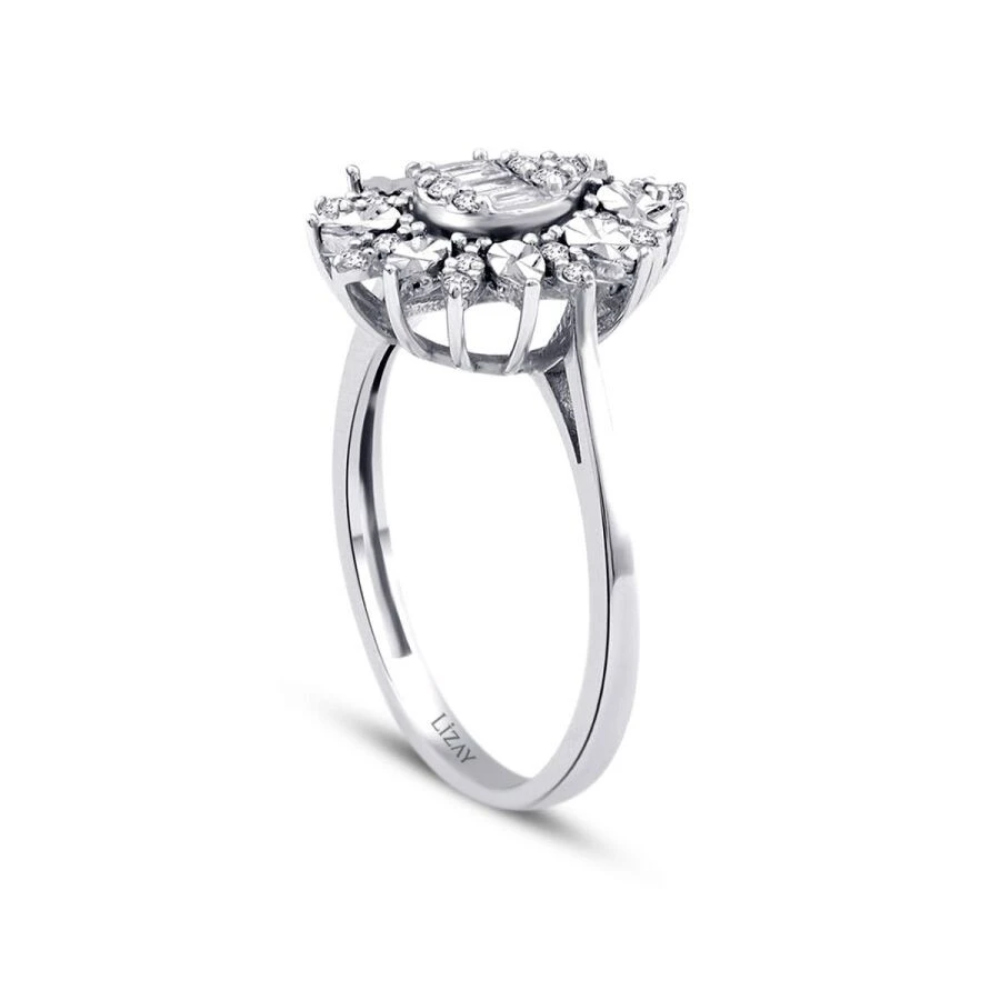 0.20 Karat Pırlanta Damla Baget Yüzük - 2