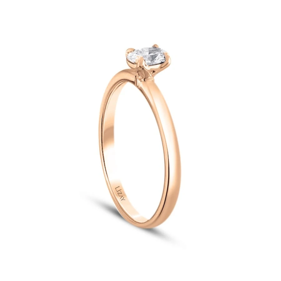 0.20 Karat Pırlanta Oval Tektaş Yüzük - 2