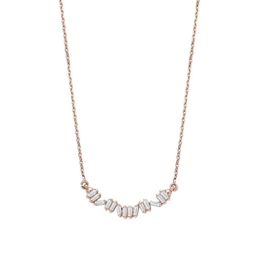 0.21 Karat Pırlanta Baget Kolye - 1