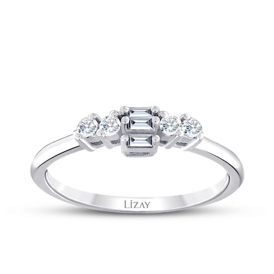 0.21 Karat Pırlanta Baget Trend Yüzük - 1