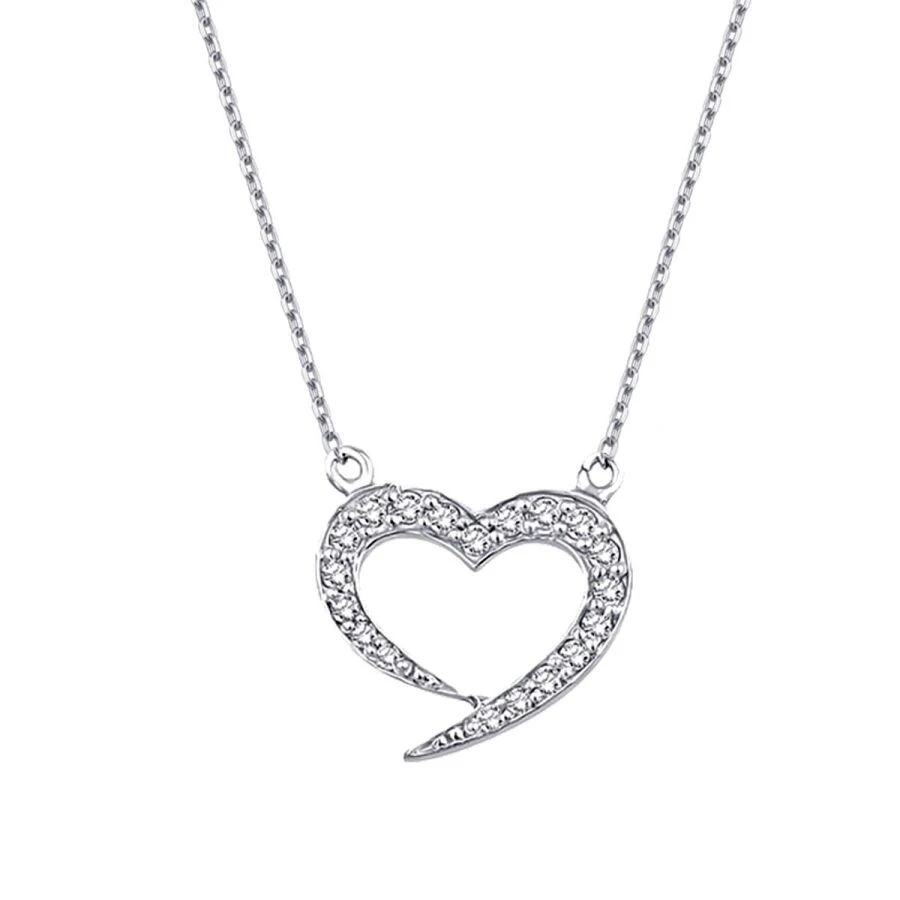 0.21 Karat Pırlanta Kalp Kolye - 2