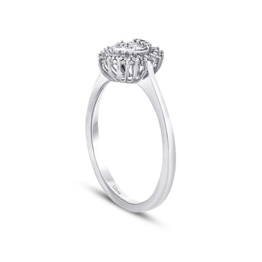 0.22 Karat Pırlanta Baget Damla Yüzük - 2