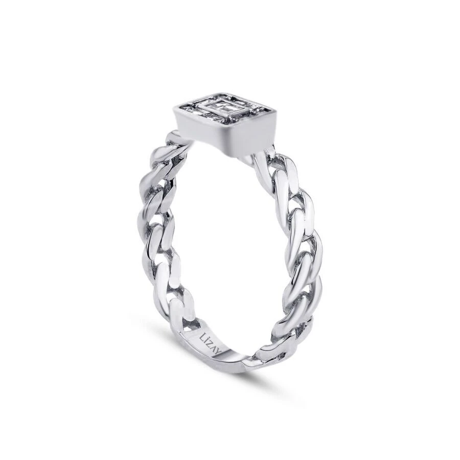 0.22 Karat Pırlanta Baget Trend Yüzük - 2