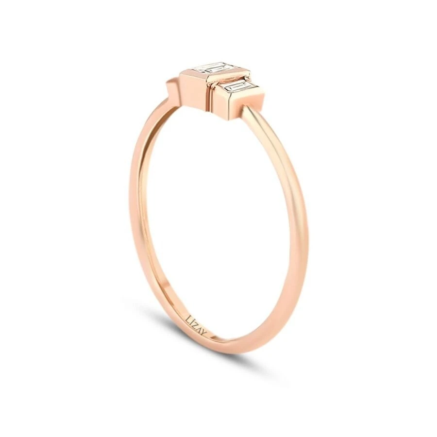 0.22 Karat Pırlanta Baget Yüzük - 2