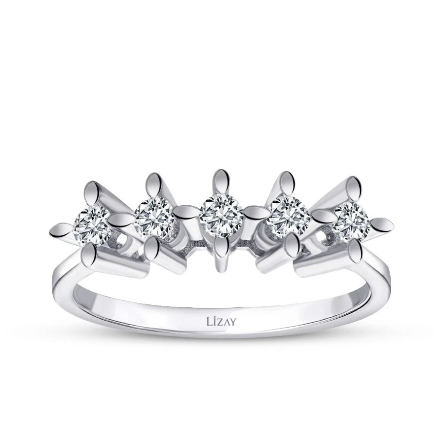 0.22 Karat Pırlanta Beştaş Yüzük - 1