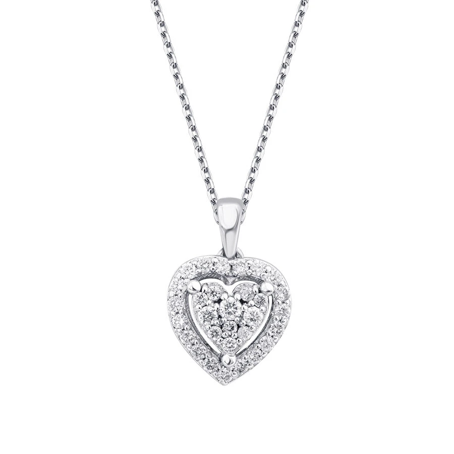 0.22 Karat Pırlanta Kalp Kolye - 2