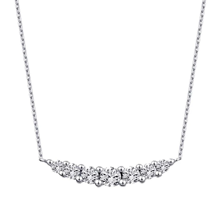 0.22 Karat Pırlanta Yedi Taşlı Sıralı Kolye - 2