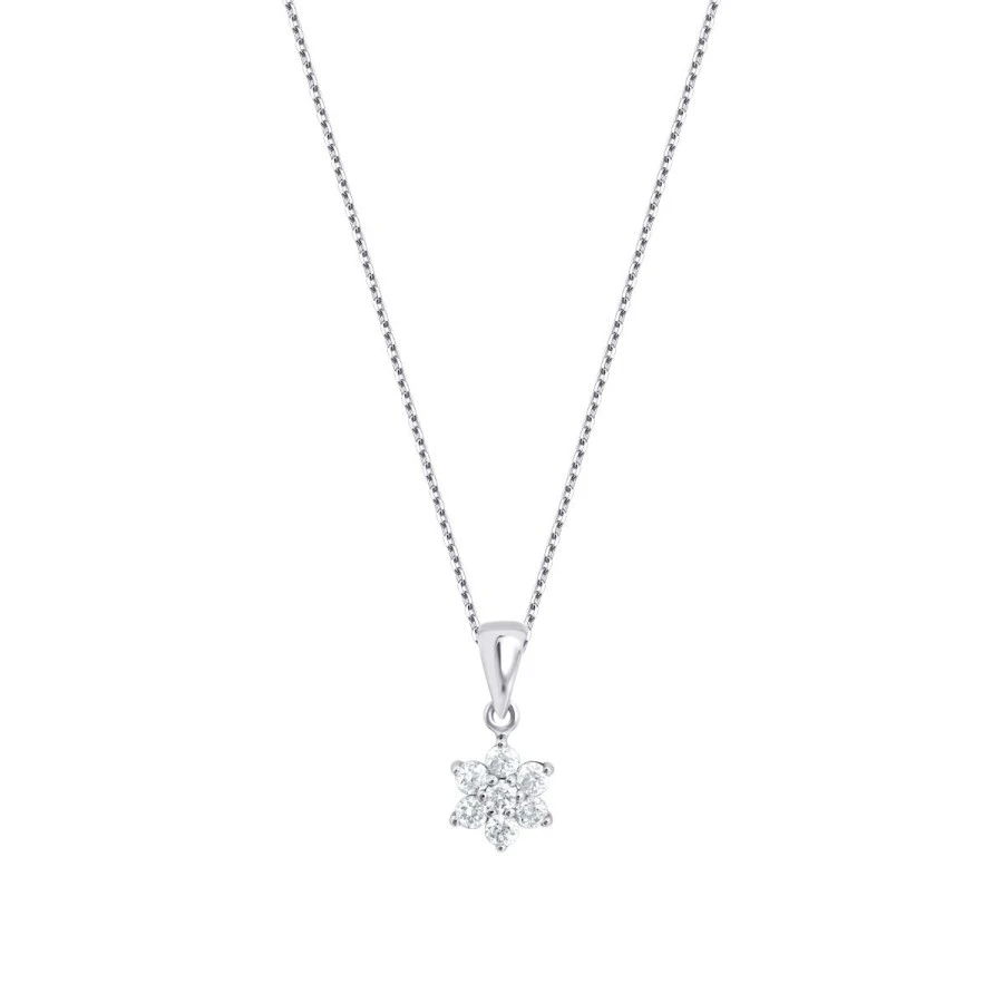 0.24 Karat Pırlanta Çiçek Kolye - 1