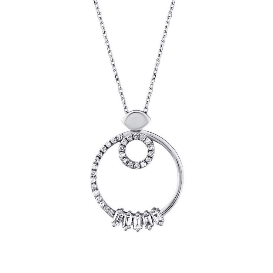 0.25 Karat Pırlanta Baget Kolye - 2