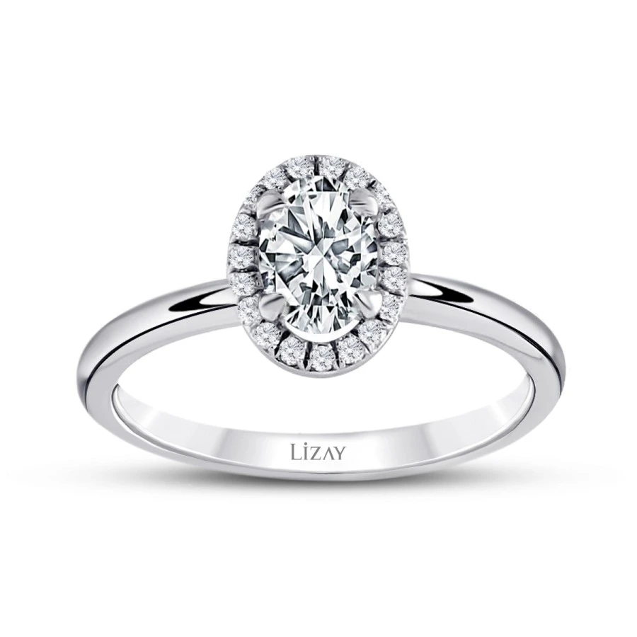 0.25 Karat Pırlanta Oval Tektaş Yüzük - 1