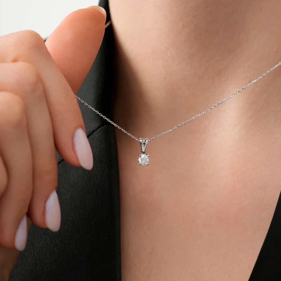 0.25 Karat Pırlanta Tektaş Kolye - 3