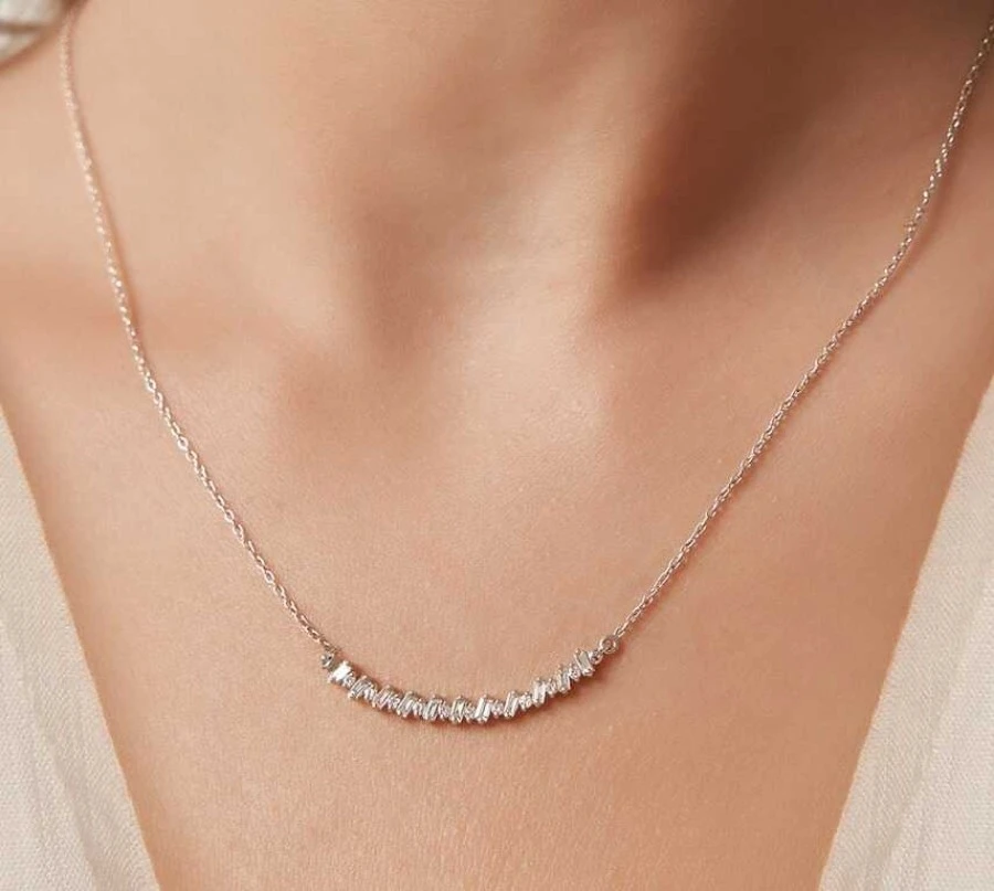 0.26 Karat Pırlanta Baget Kolye - 1