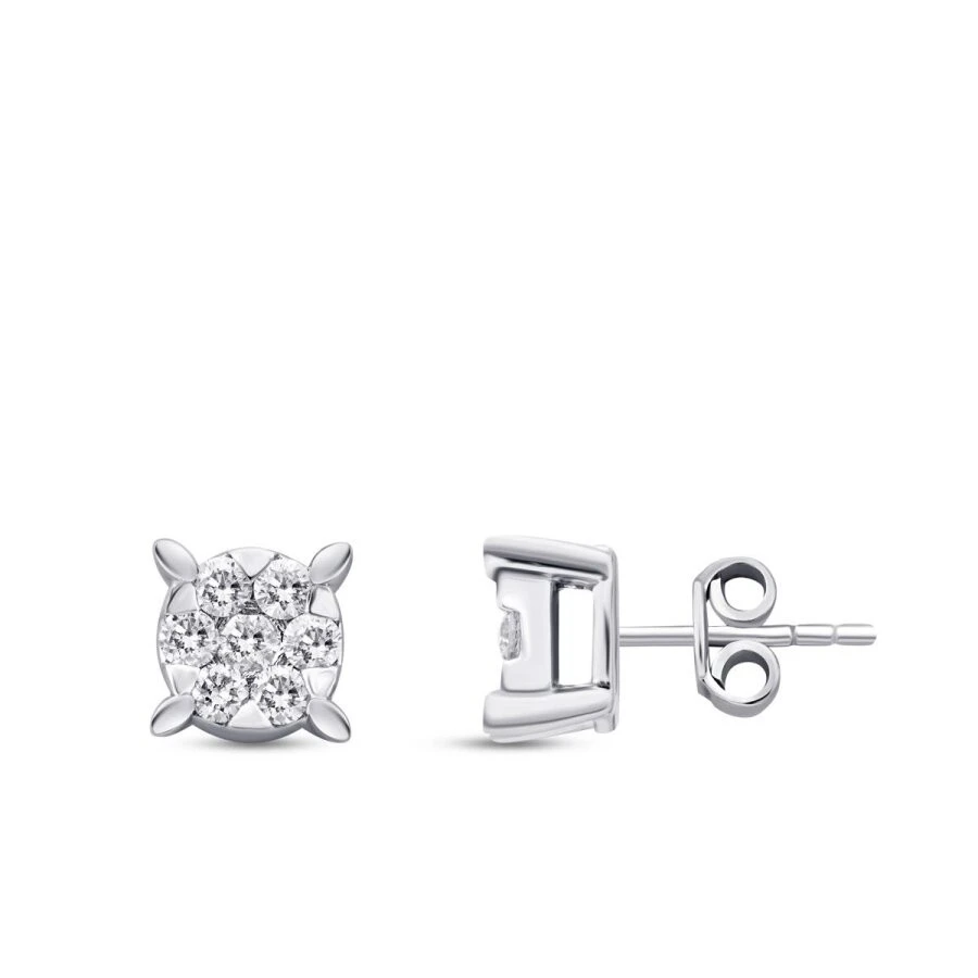 0.26 Karat Pırlanta Trend Tektaş Küpe - 1