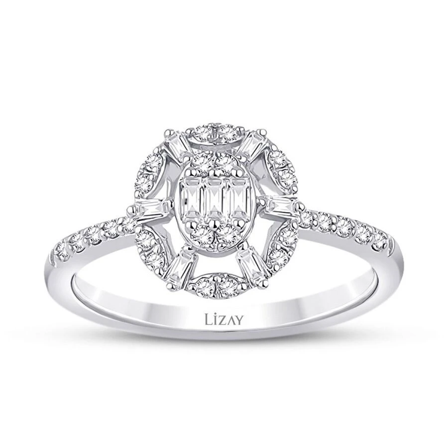 0.27 Karat Pırlanta Baget Yüzük - 1