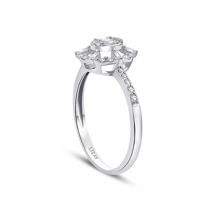 0.27 Karat Pırlanta Baget Yüzük - 2