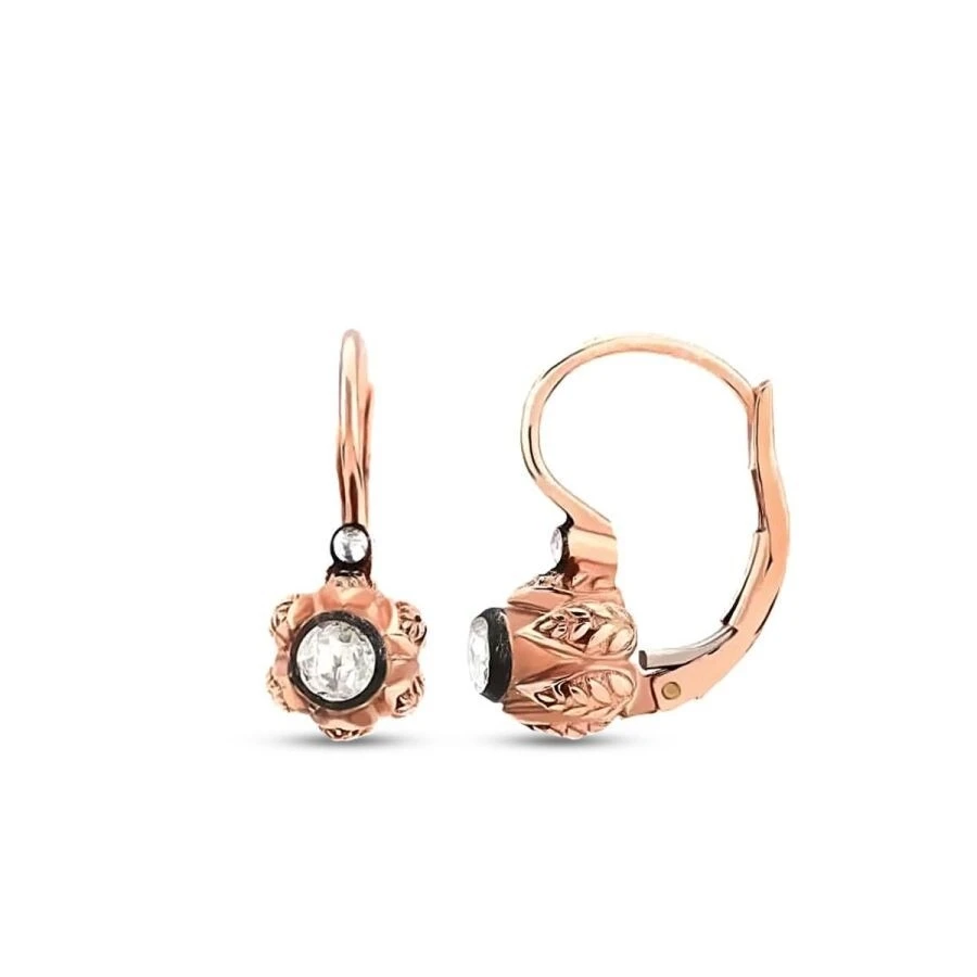 0.28 Karat Elmas Tektaş Küpe - 1