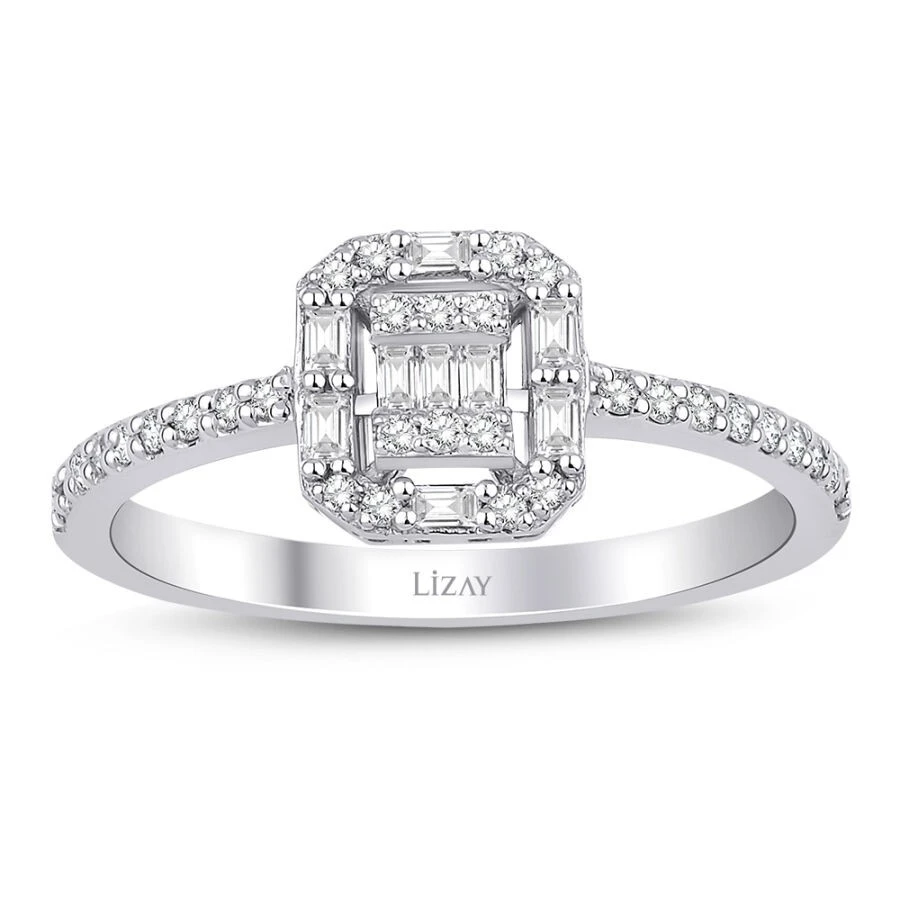 0.28 Karat Pırlanta Baget Yüzük - 1