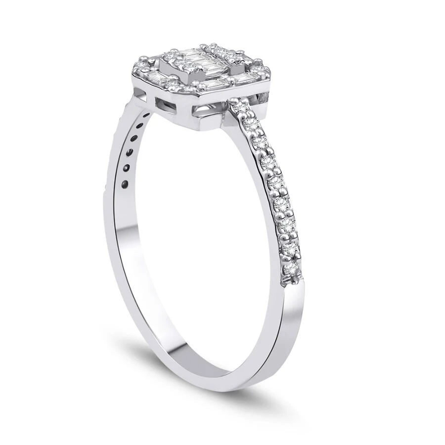 0.28 Karat Pırlanta Baget Yüzük - 2