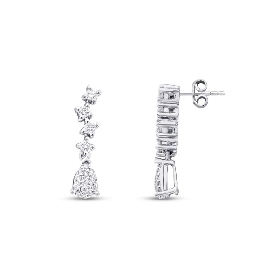 0.28 Karat Pırlanta Damla Trend Küpe - 1