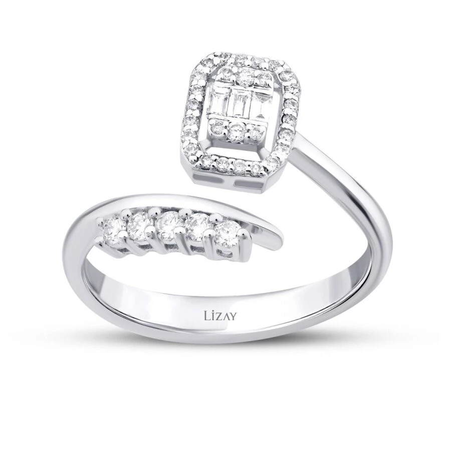 0.29 Karat Pırlanta Baget Yüzük - 1