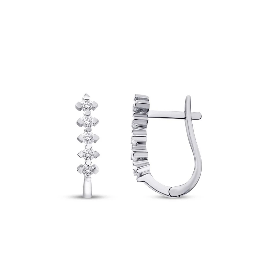 0.29 Karat Pırlanta Beştaş Küpe - 1