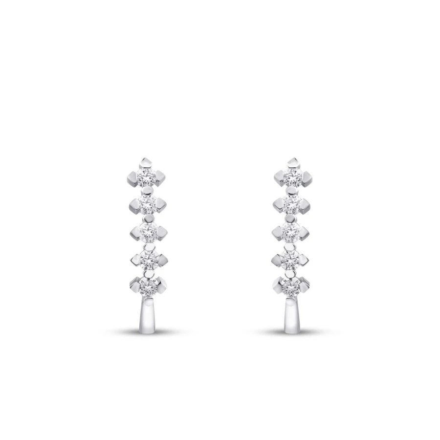 0.29 Karat Pırlanta Beştaş Küpe - 2