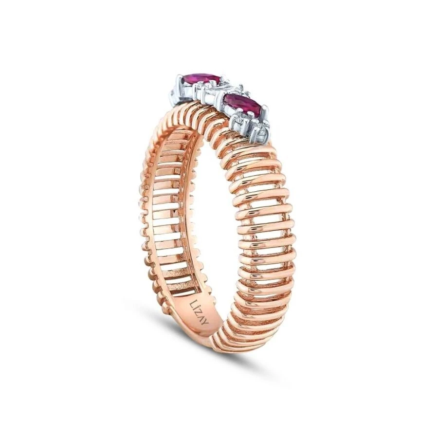 0.29 Karat Pırlanta Yakut Yüzük - 2