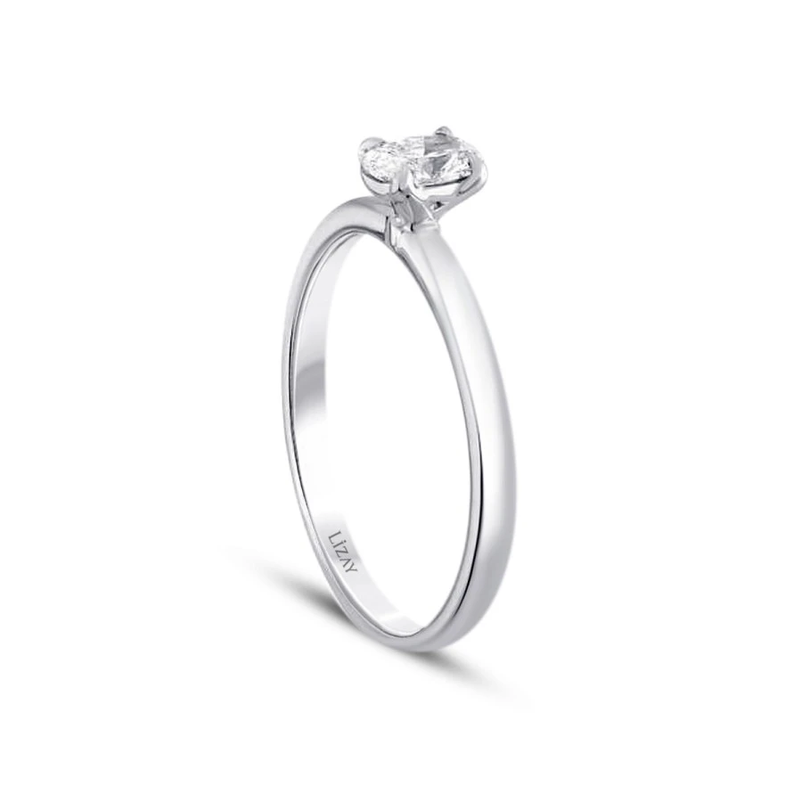 0.30 Karat Pırlanta Oval Tektaş Yüzük - 2