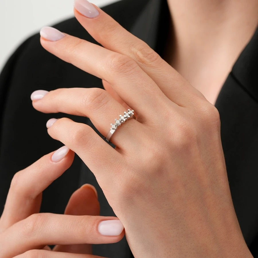 0.30 Karat Pırlanta Beştaş Yüzük - 3