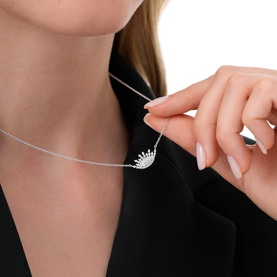 0.30 Karat Pırlanta Göz Kolye - 3