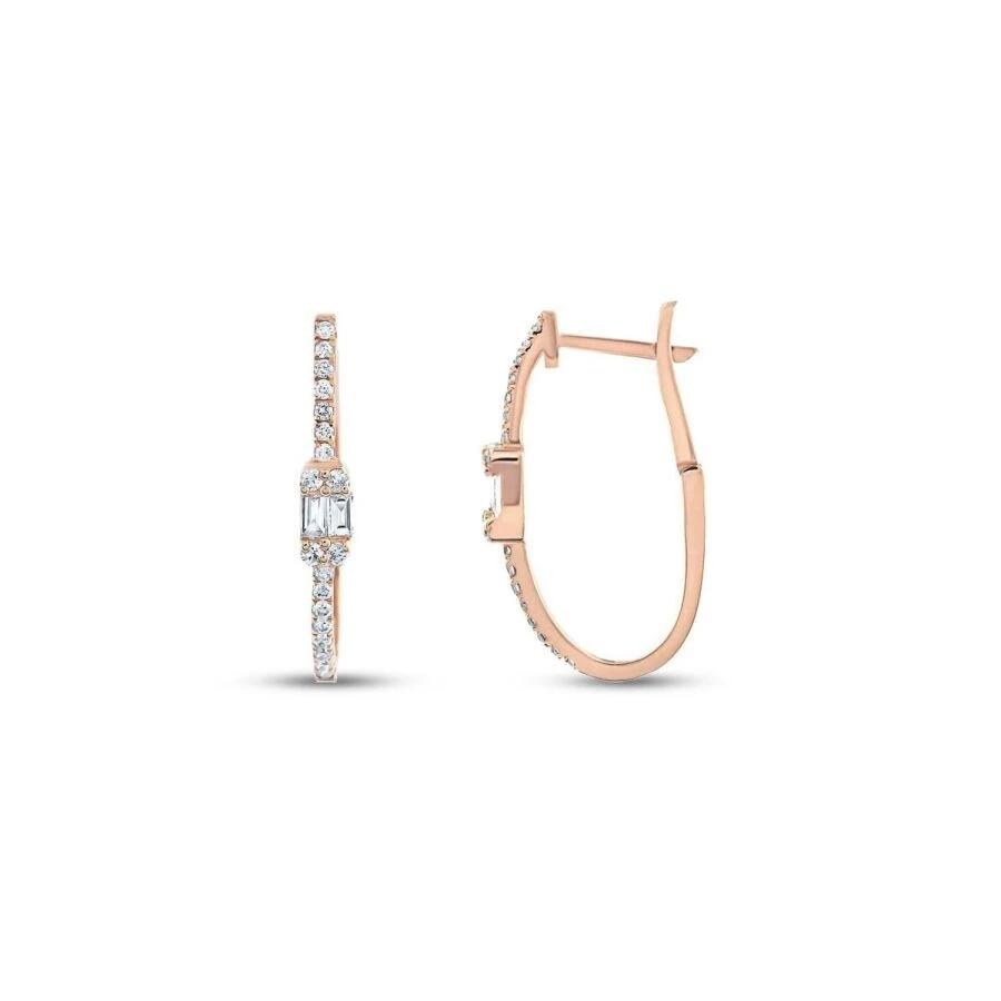 0.30 Karat Pırlanta Halka Küpe - 1