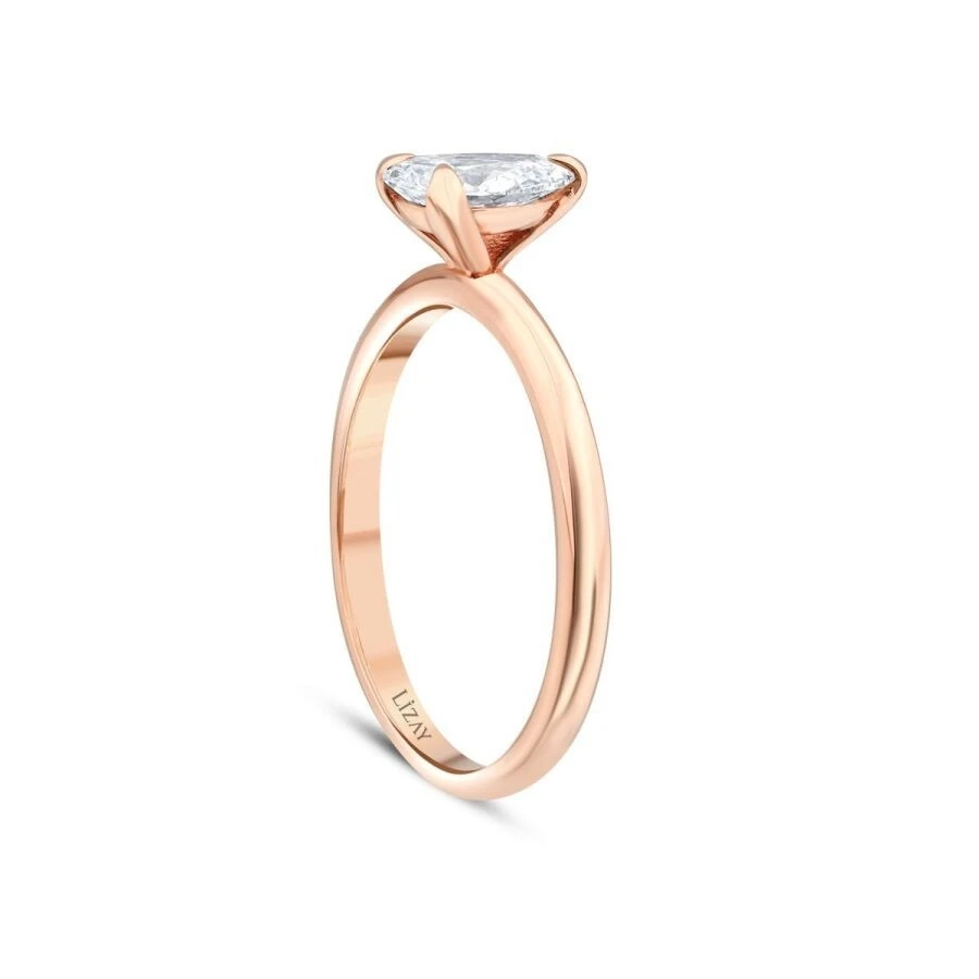 0.30 Karat Pırlanta Oval Tektaş Yüzük - 2