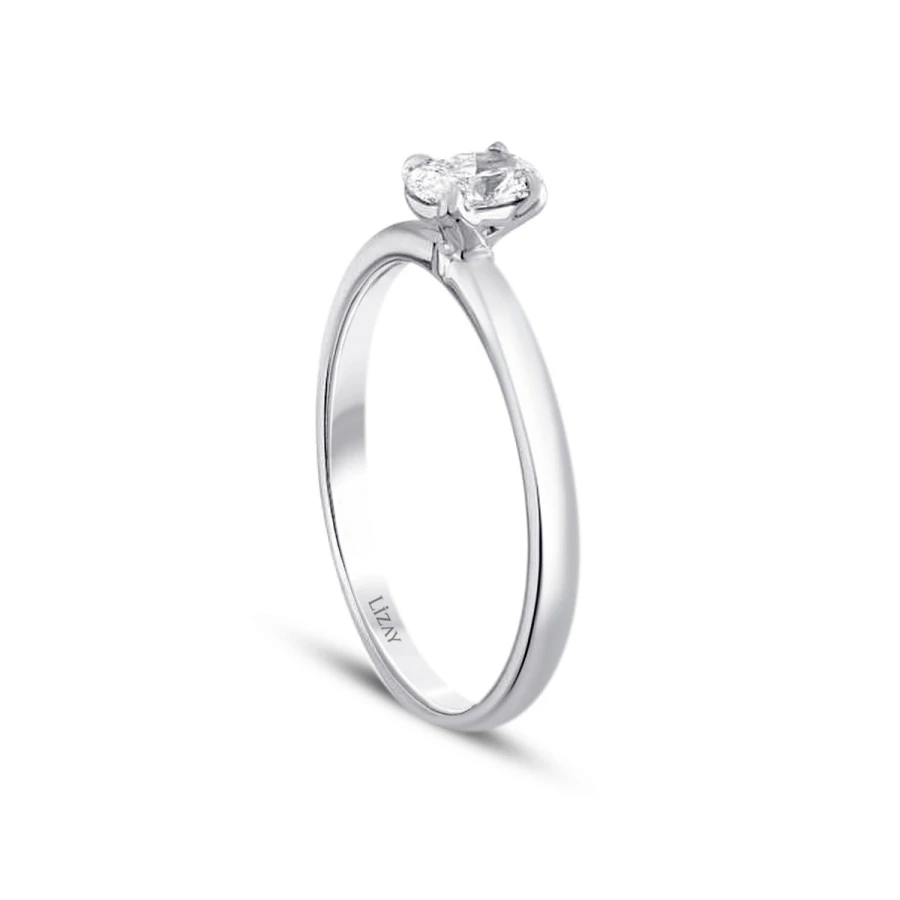 0.30 Karat Pırlanta Oval Tektaş Yüzük - 2
