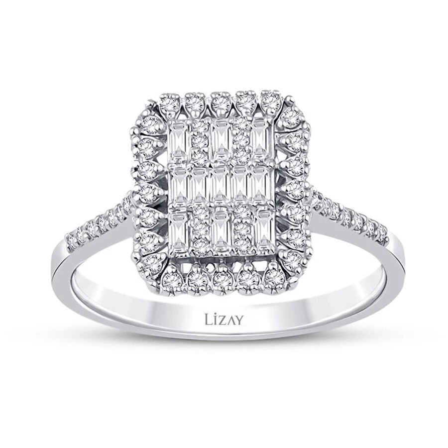 0.43 Karat Pırlanta Baget Yüzük - 1