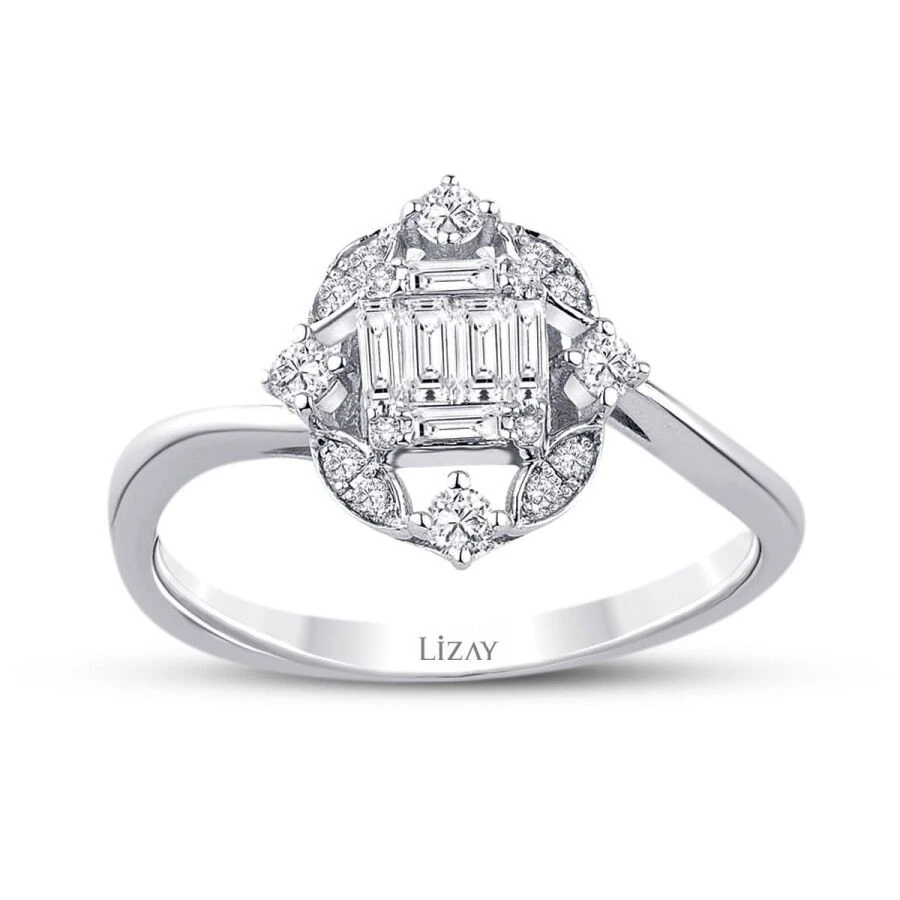 0.31 Karat Pırlanta Baget Yüzük - 1