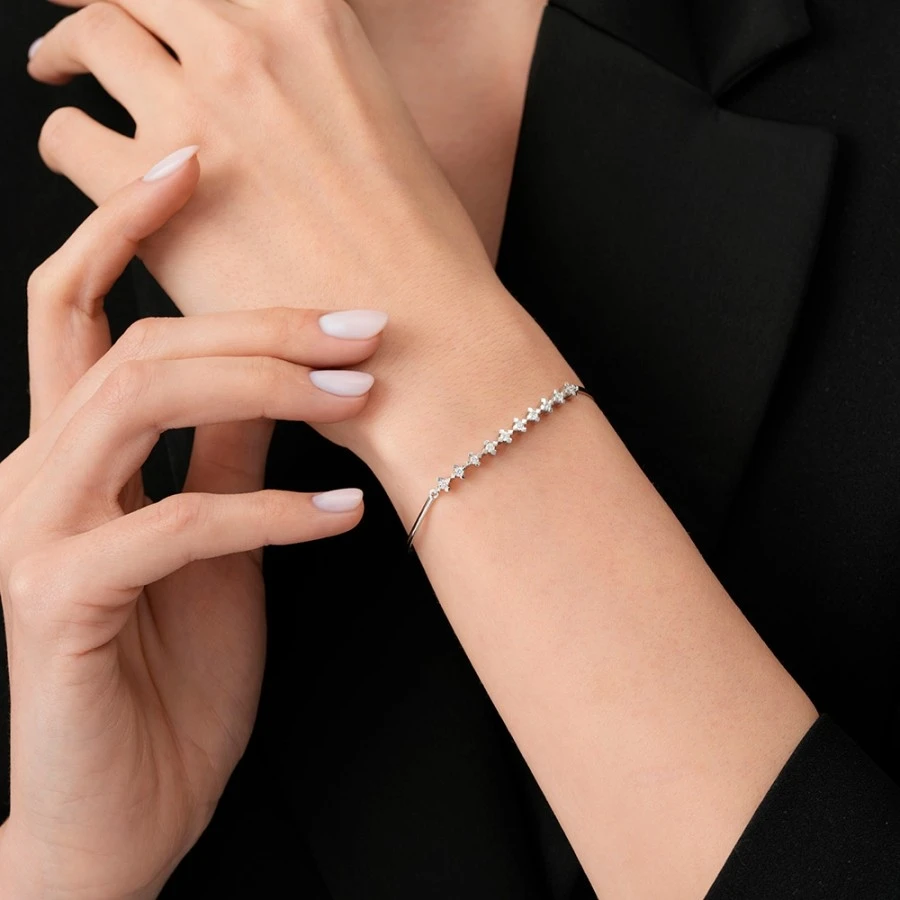 0.31 Karat Pırlanta Tasarım Kelepçe - 3