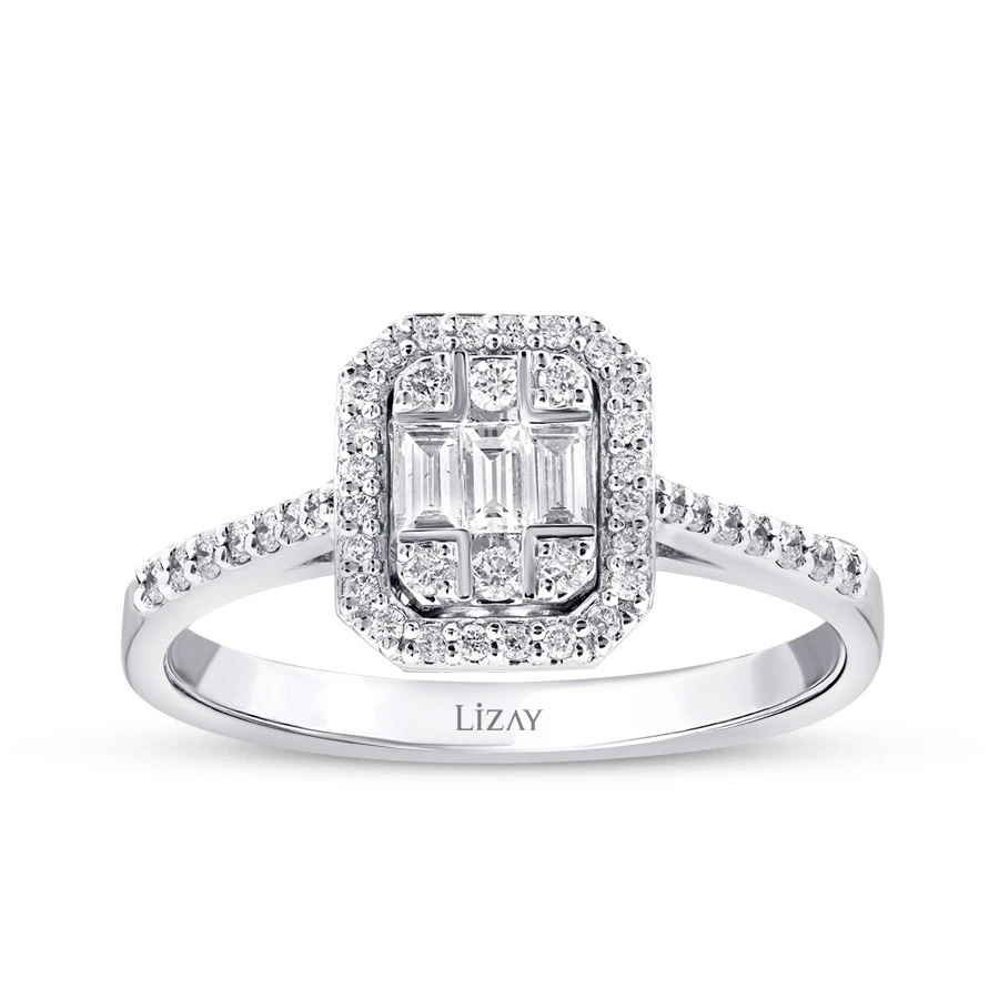 0.32 Karat Pırlanta Baget Yüzük - 1